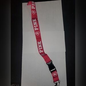 Pink Lanyard with Heart Design